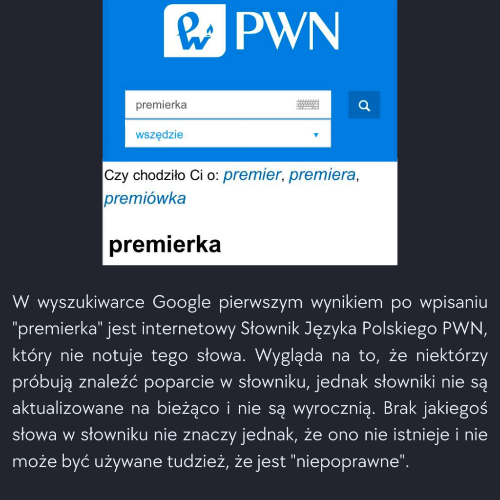 premierka: feminatywy